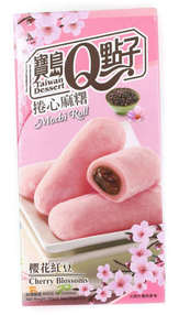 Q-Idea Mochi Roll Cherry Blossoms Моти-ролл адзуки с ароматом сакуры