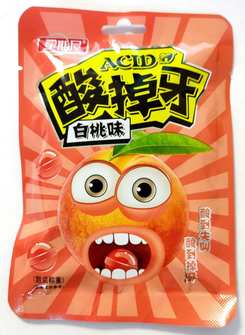 Леденцы ACID Sour Teeth со вкусом персика, 22 гр
