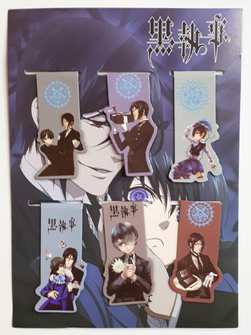 Kuroshitsuji Темный Дворецкий Закладки Магнитные (цена за 1 из 6)