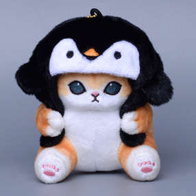 Neko Котик в шапочке-пингвинчике мягкая игрушка
