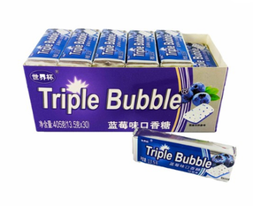Жевательная резинка Triple Bubble со вкусом Черники, 13,5 г