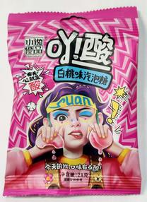 Очень кислые конфеты с шипучкой Yo! Suan со вкусом персика, 21 гр