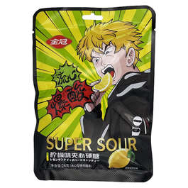 Кислые конфеты Super Sour со вкусом лимона, 24 г
