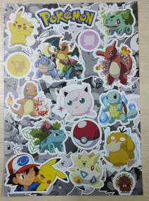 Виниловые стикеры формата А4 Pokemon Покемон А