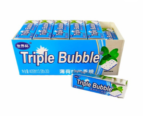 Жевательная резинка Triple Bubble со вкусом Мяты, 13,5 г