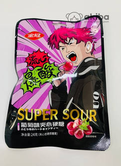 Кислые конфеты Super Sour со вкусом винограда, 24 г