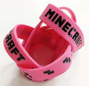 Minecraft Майнкрафт силиконовый браслет, розовый