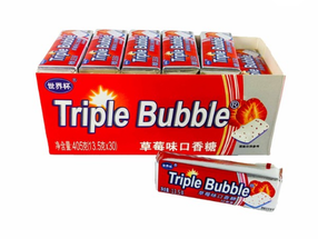 Жевательная резинка Triple Bubble со вкусом Клубники, 13,5 г