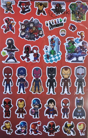 Marvel Sticker Марвел Стикеры Лист