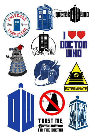Лист стикеров Doctor Who Доктор Кто