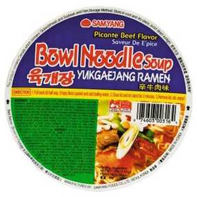 Samyang Bowl Noodle Soup Yukgaejang Ramen Лапша Быстрого Приготовления Со вкусом Говядины и Свинины