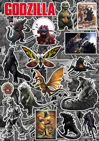 Виниловые стикеры формата А4 Godzilla