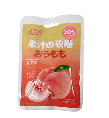 Мармелад HOLLYGEE в сахаре с 20% содержанием сока со вкусом персика, 30 г 