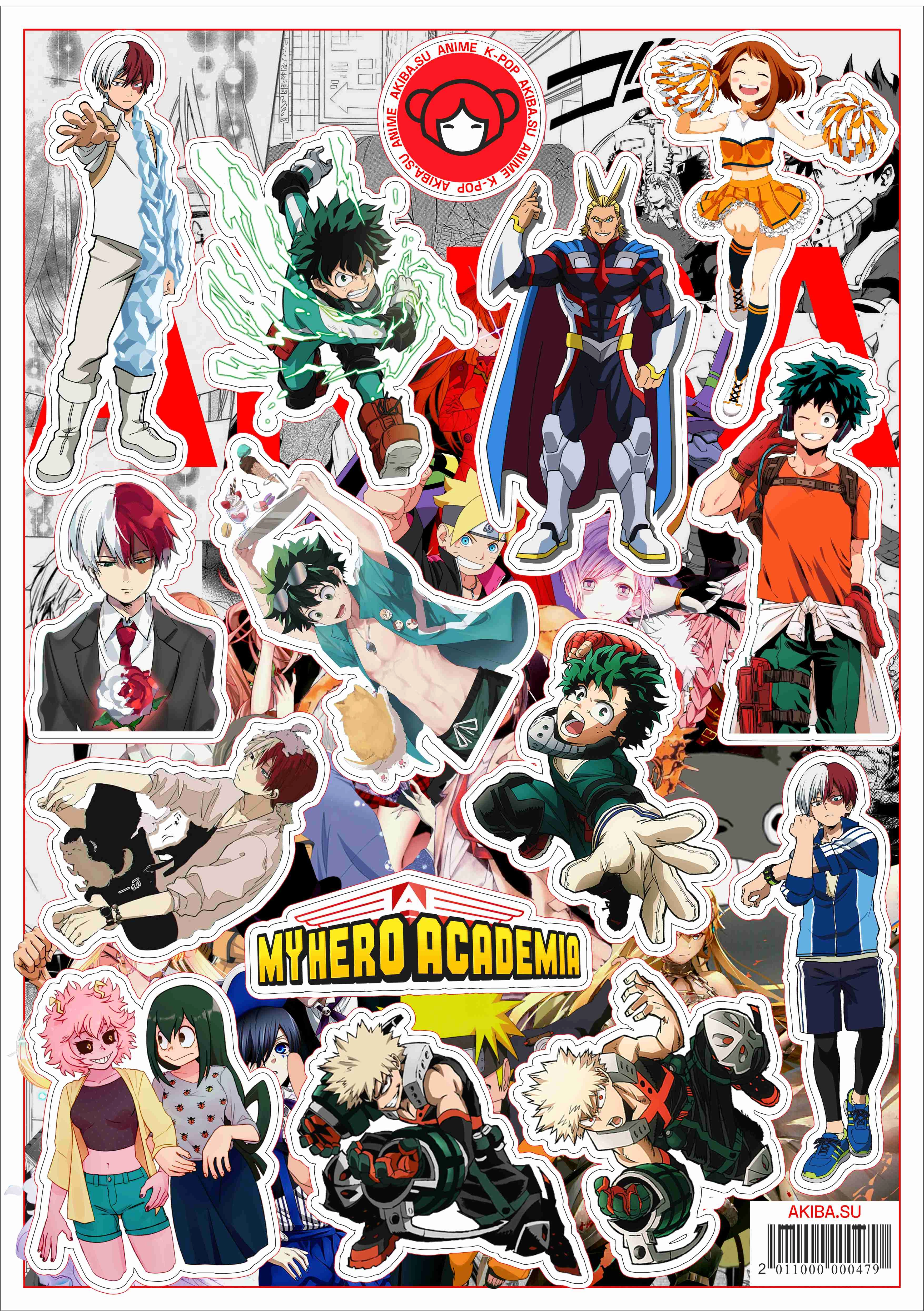 Лист стикеров A4 Винил Boku no Hero Academia [SA4V_HeAc_003S]