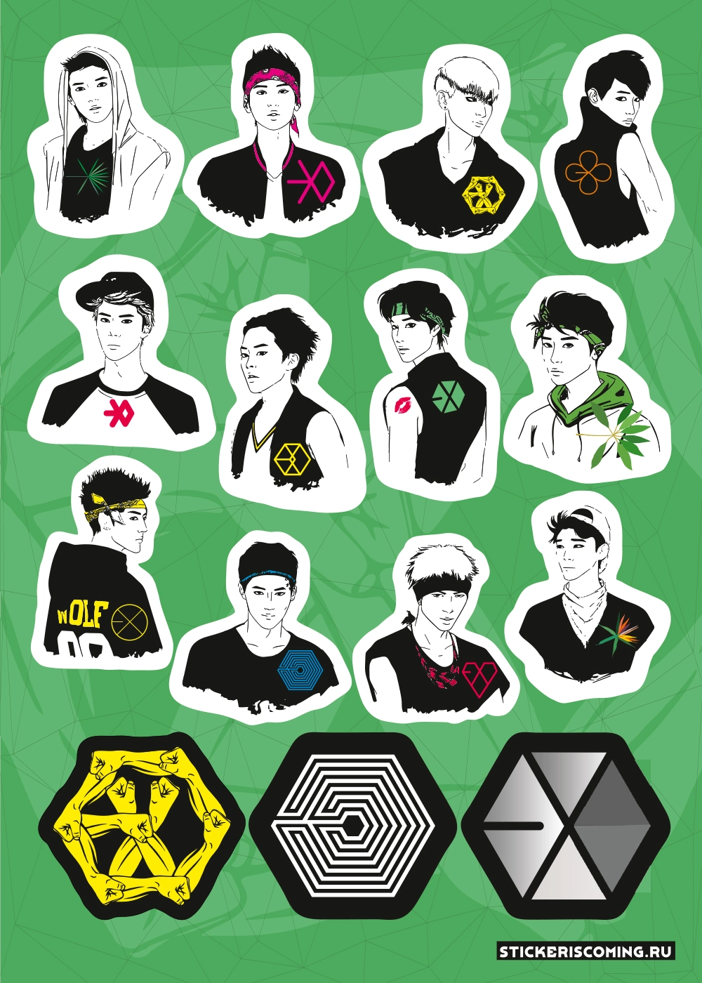 Стикеры STICKERisCOMING EXO