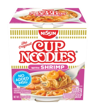 Nissin Cup Noodles with Shrimp Лапша с креветками, 64г