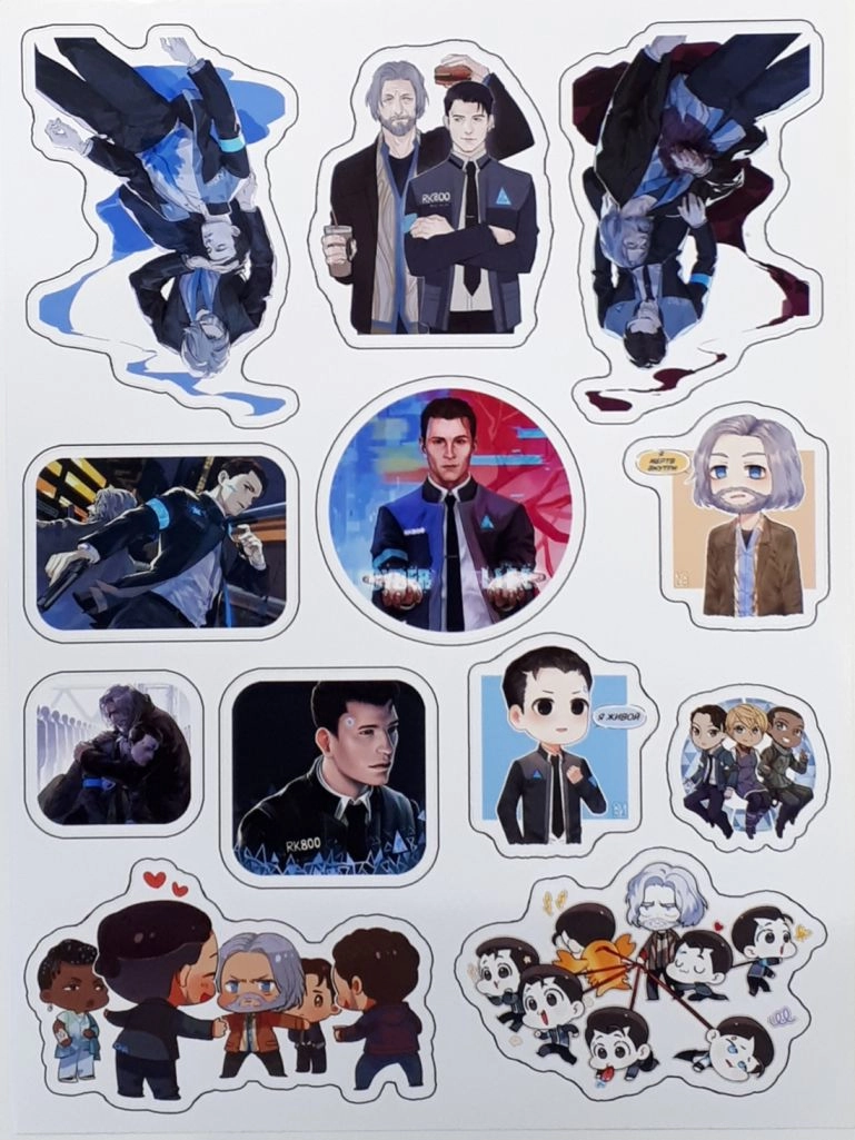 Detroit: Become Human Sticker Дэтройт Лист Стикеров