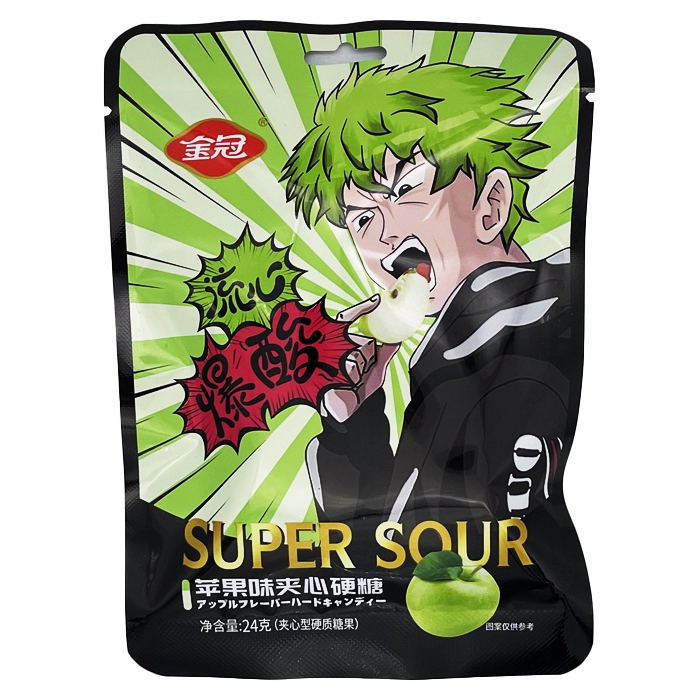 Кислые конфеты Super Sour со вкусом яблока, 24 г