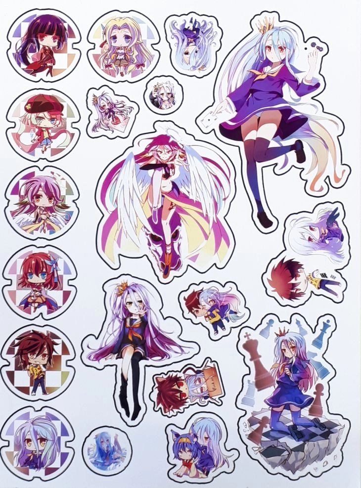 No Game No Life Sticker Без Игры Жизни Нет Лист Стикеров