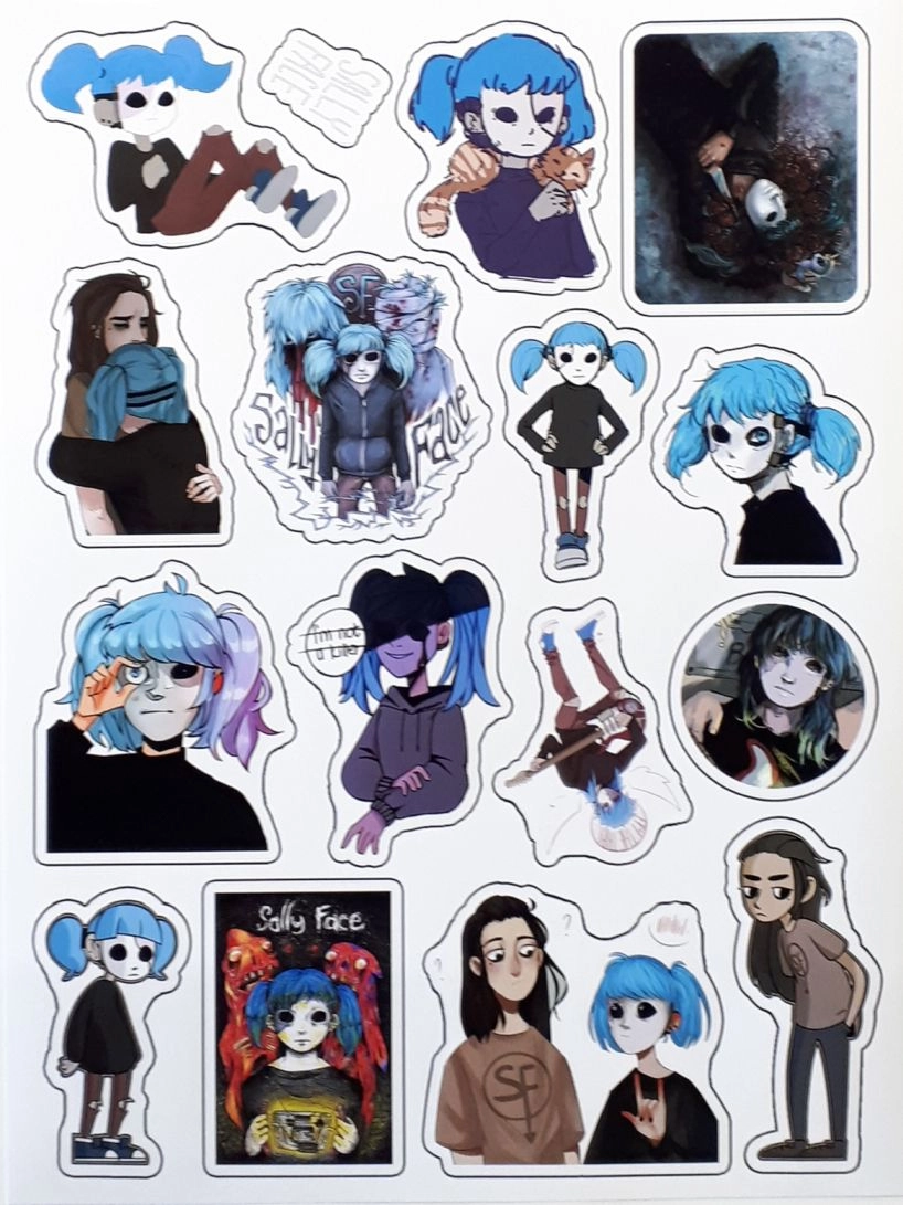 SallyFace Sticker Салли Фэйс Лист Стикеров