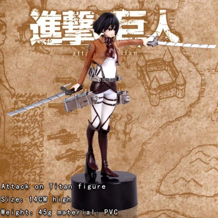 Attack on Titan Mikasa Figure 14cm plastic bag packing Атака Титанов Микаса Фигурка 14 см 