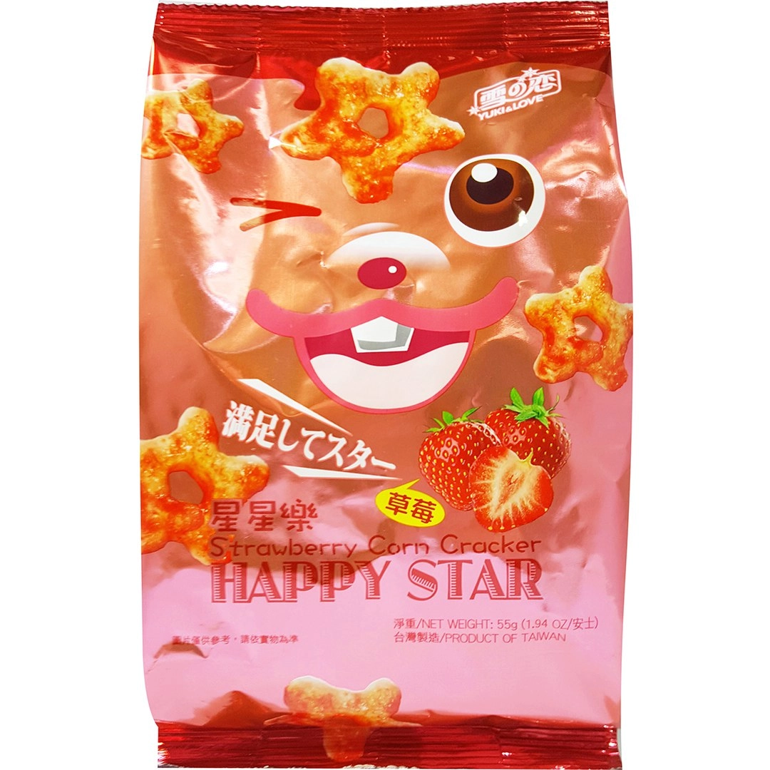 Happy Star Strawberry Corn Cracker Хэппи Стар Вкус Клубники