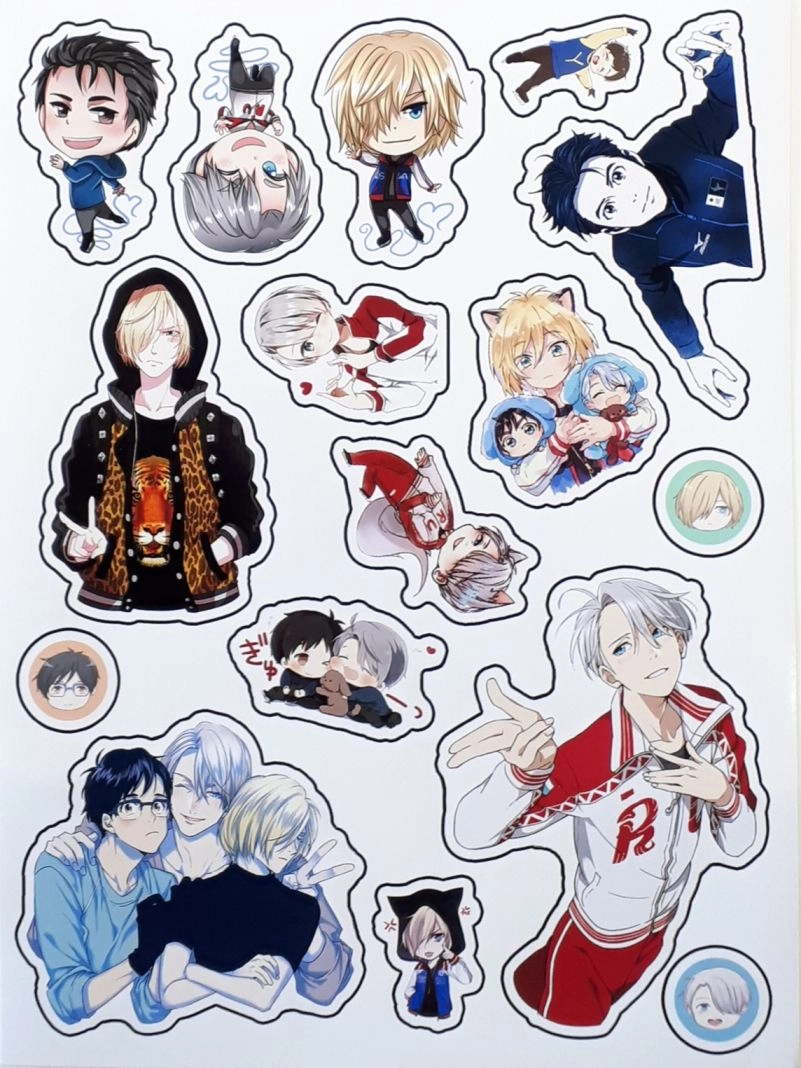 Yuri On Ice Sticker B Юри На Льду Лист Стикеров