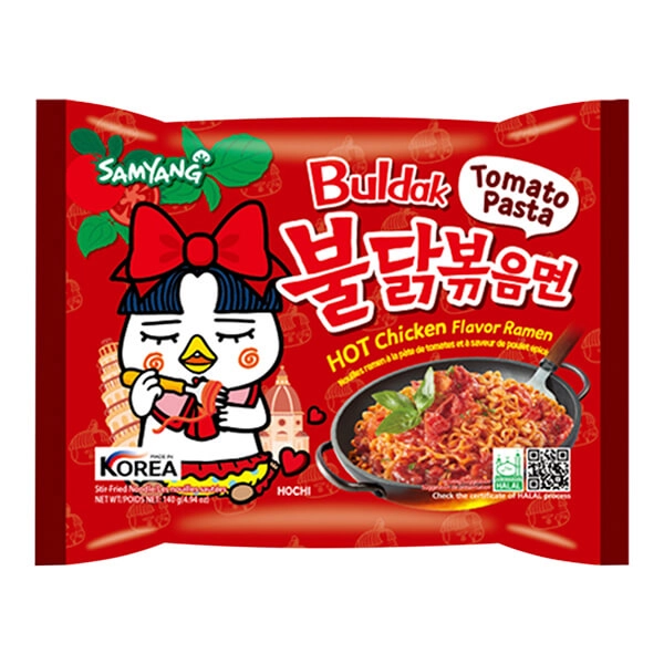 Samyang Hot Chicken Flavor Ramen Tomato Pasta лапша со вкусом курицы и томатной пасты, 140гр