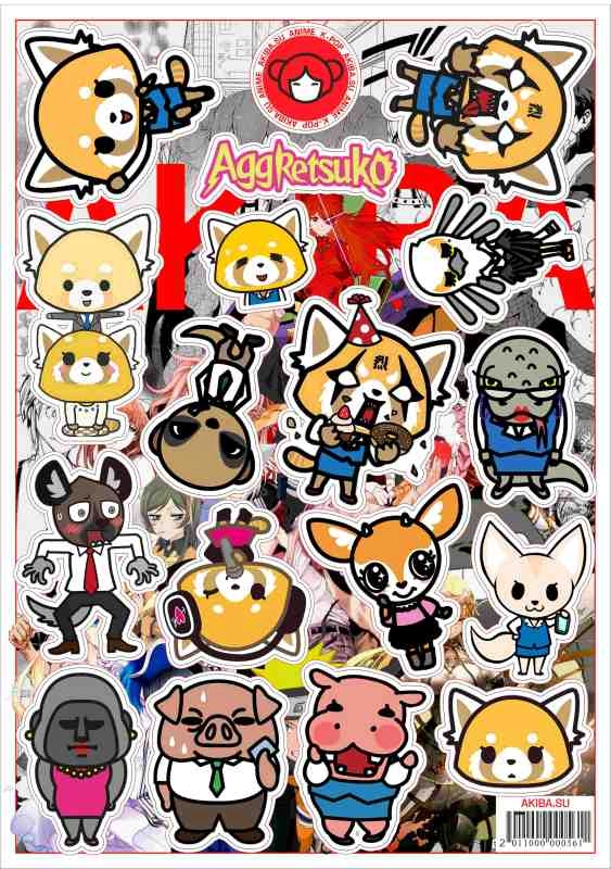 Лист стикеров A4 Винил Aggretsuko [SA4V_Agg_001S]