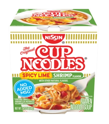 Nissin Cup Noodles Spicy Lime Shrimp Лапша остро-лаймовым вкусом с креветкой, 64г