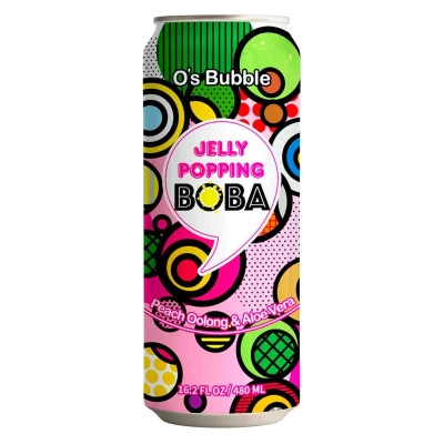 O's Bubble Jelly Popping Boba Peach Oolong & Aloe Vera, 480 мл