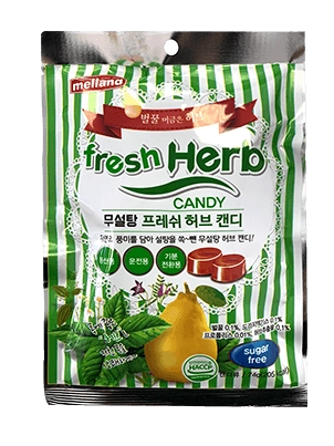 Melland Fresh Herb candy Sugar free карамель без сахара мята, айва, грейпфрут, лайм, 92 гр