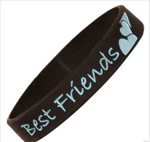 Best Friends Silicon Bracelace  Black Лучшие Друзья Силиконовый Браслет