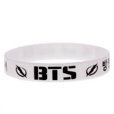 BTS Silicon Bracelace White БТС Силиконовый Браслет