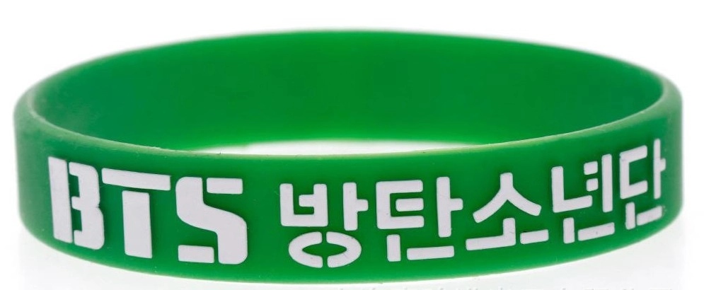 BTS Silicon Bracelace Green БТС Силиконовый Браслет