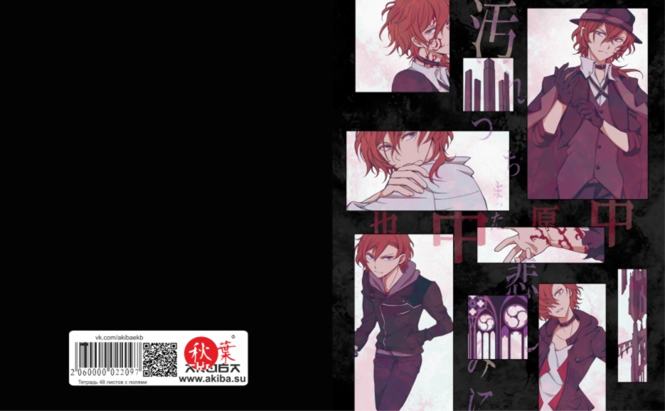 Тетрадь 48 листов в клетку Bungou Stray Dogs [T_BSD_014S]